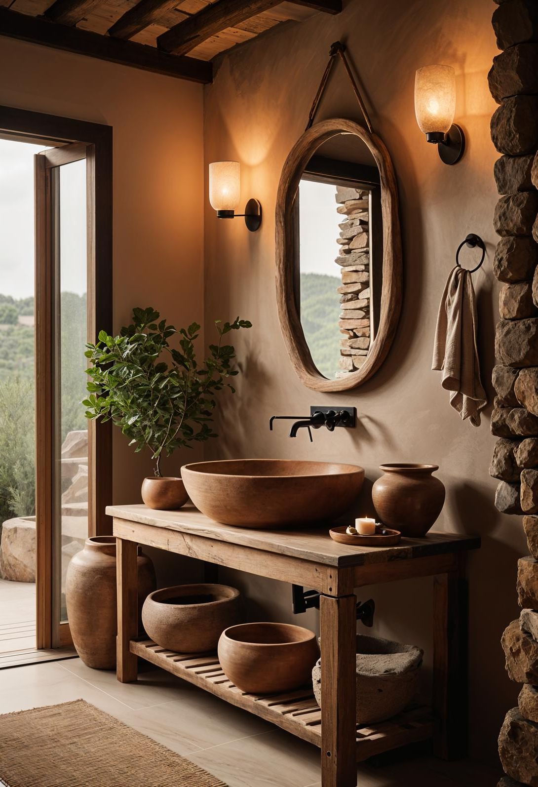 17. Stone Sink Natural Bathroom Charm - photo 3