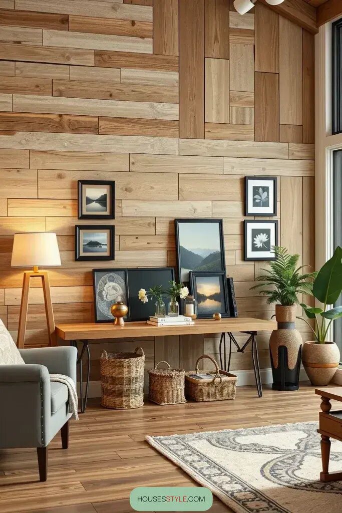 Warm Up a Room with Wooden Accent Walls