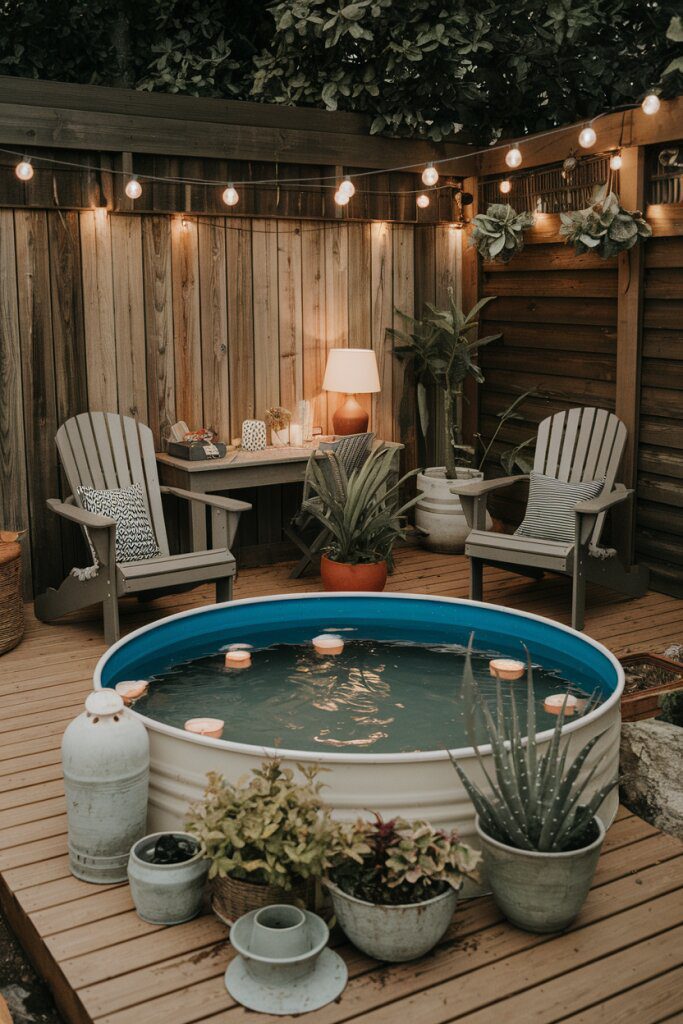 9. Relaxing Oasis: Stock Tank Pool Surrounded by Lovely Landscaping - photo 2