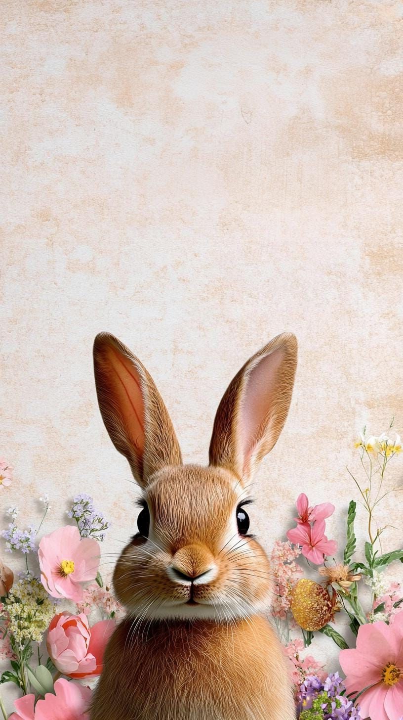 16. Hand-Drawn Bunny Vintage Greeting Card - photo 2