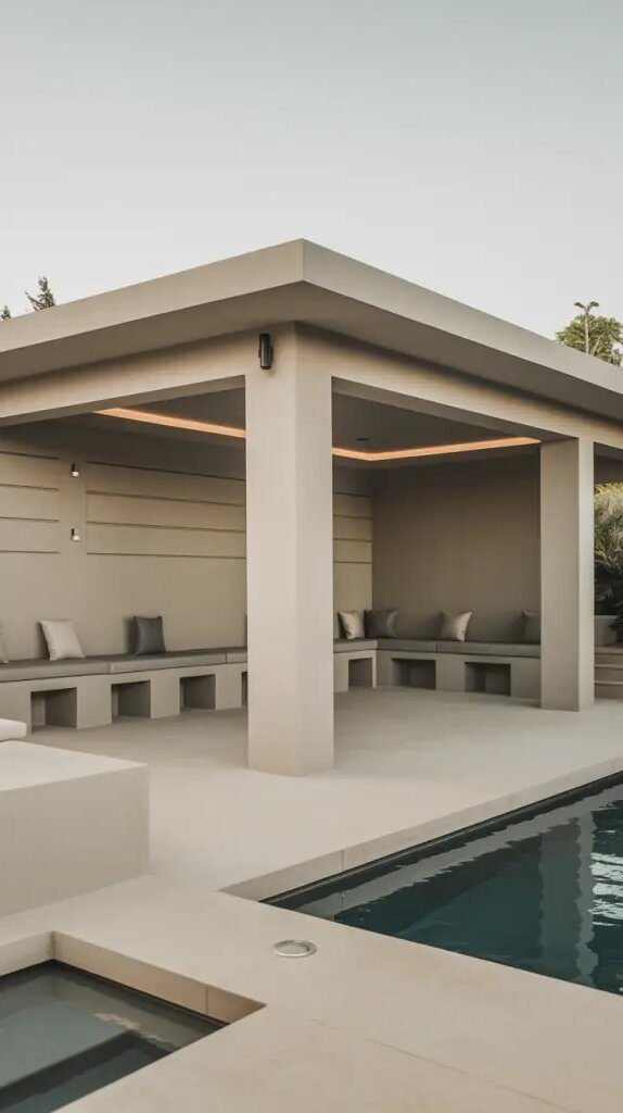 Minimalist Pool Pavilion Ideas for a Calm Feel