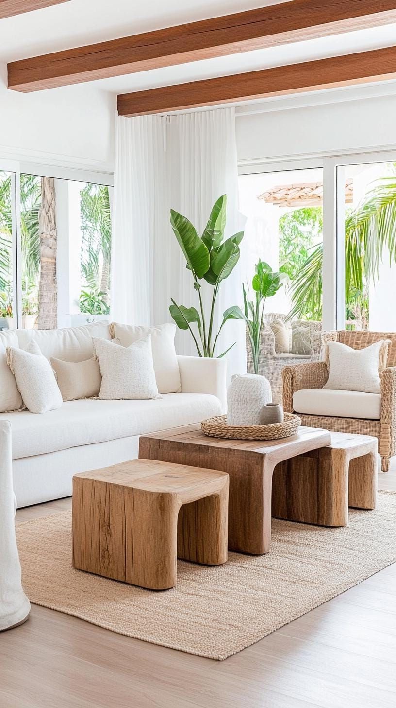 1. Neutral Furniture With Textured Fabrics and Wood - photo 3
