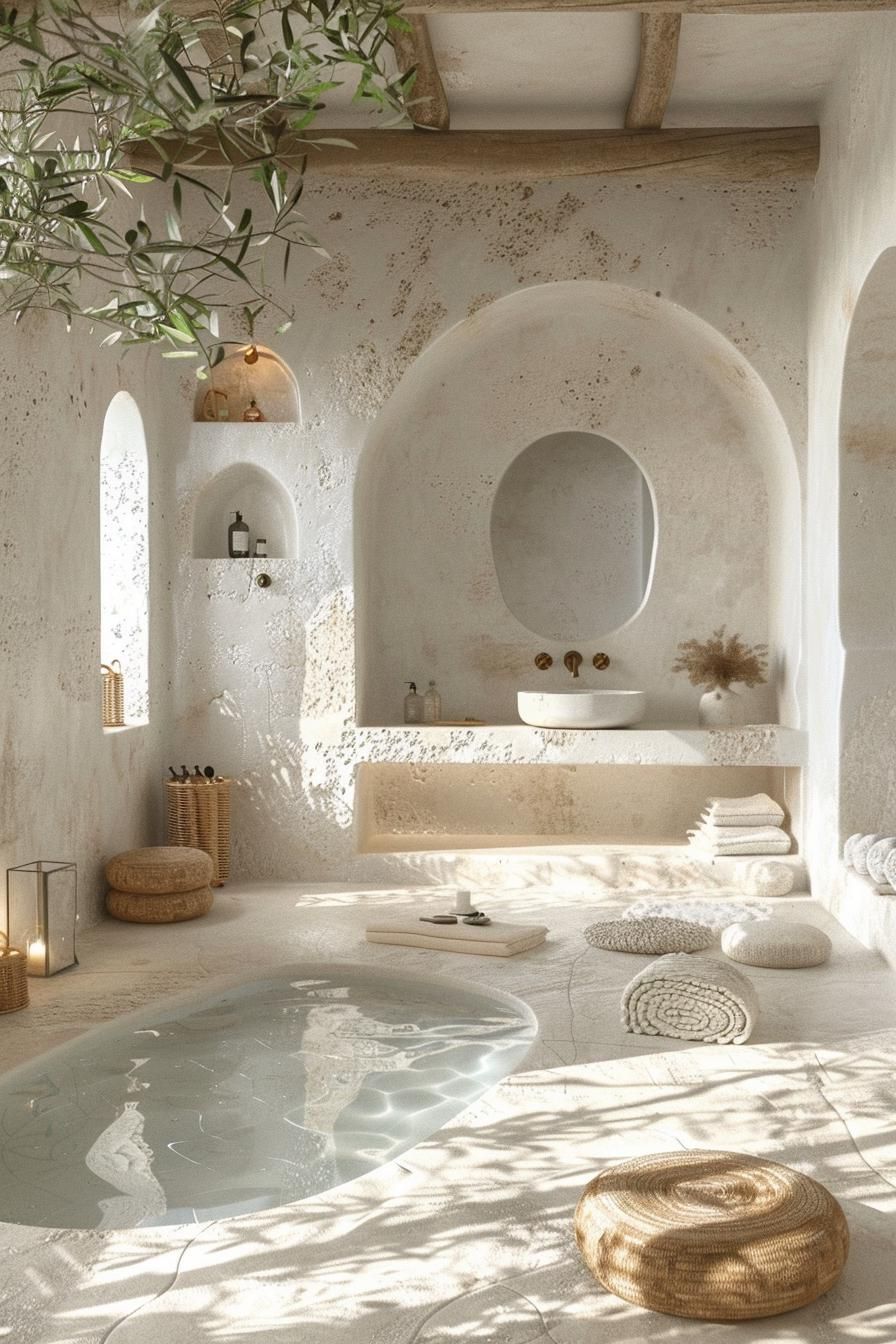 18. Mediterranean-Style Sunroom Bathroom