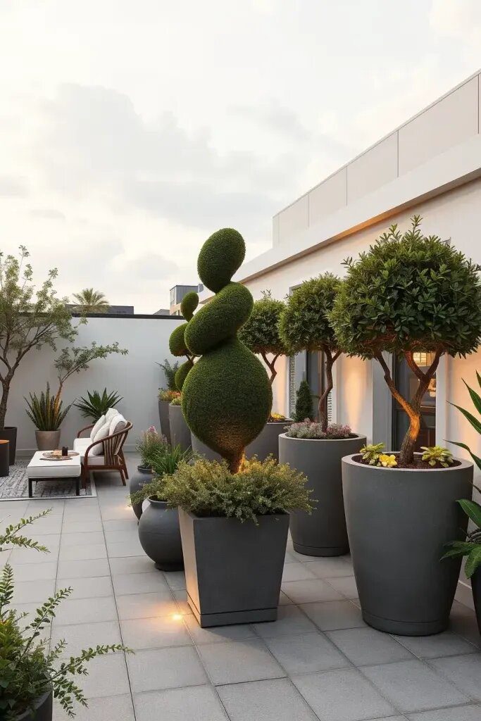 Sculptured Topiary as a Statement Planter