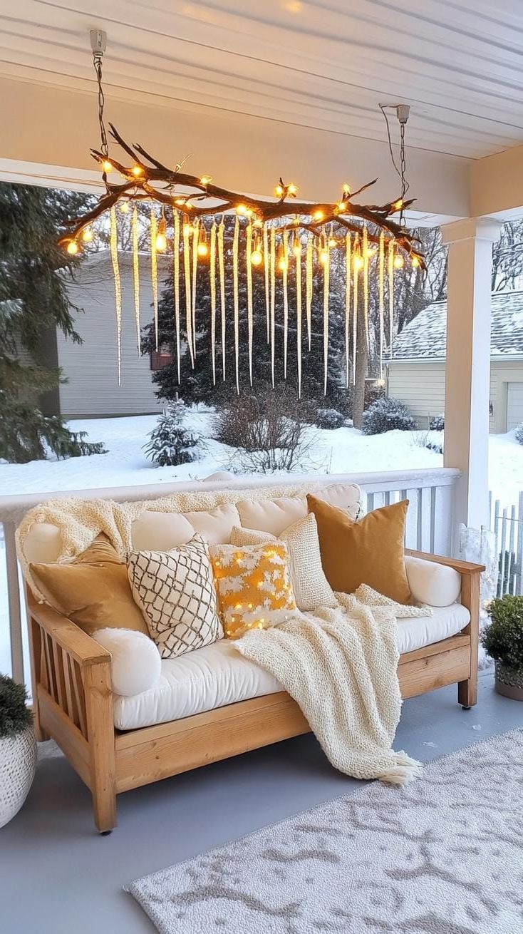 5. DIY Branch Ice Chandelier Featuring Twinkly LED Lights - photo 3