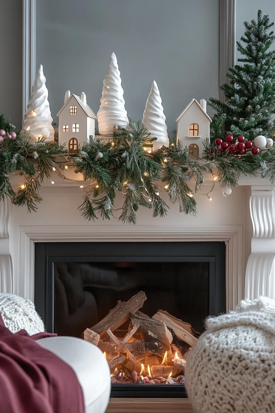 11. Winter Wonderland Mantle Styling Ideas