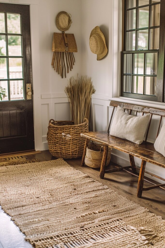 12. Layered Texture Boho Reception Area