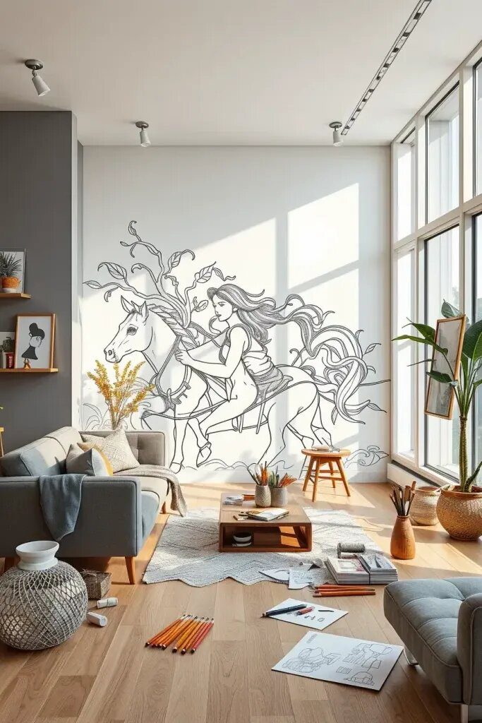 Freehand Sketching or Stencils for Murals