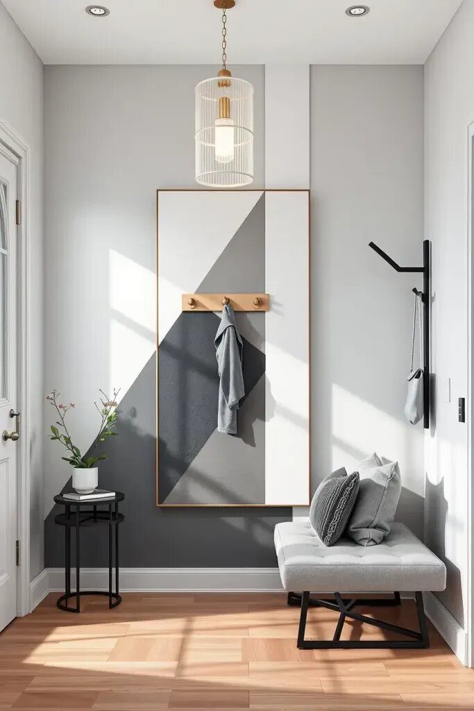 Bold Hand-Painted Geometric Patterns for the Entryway
