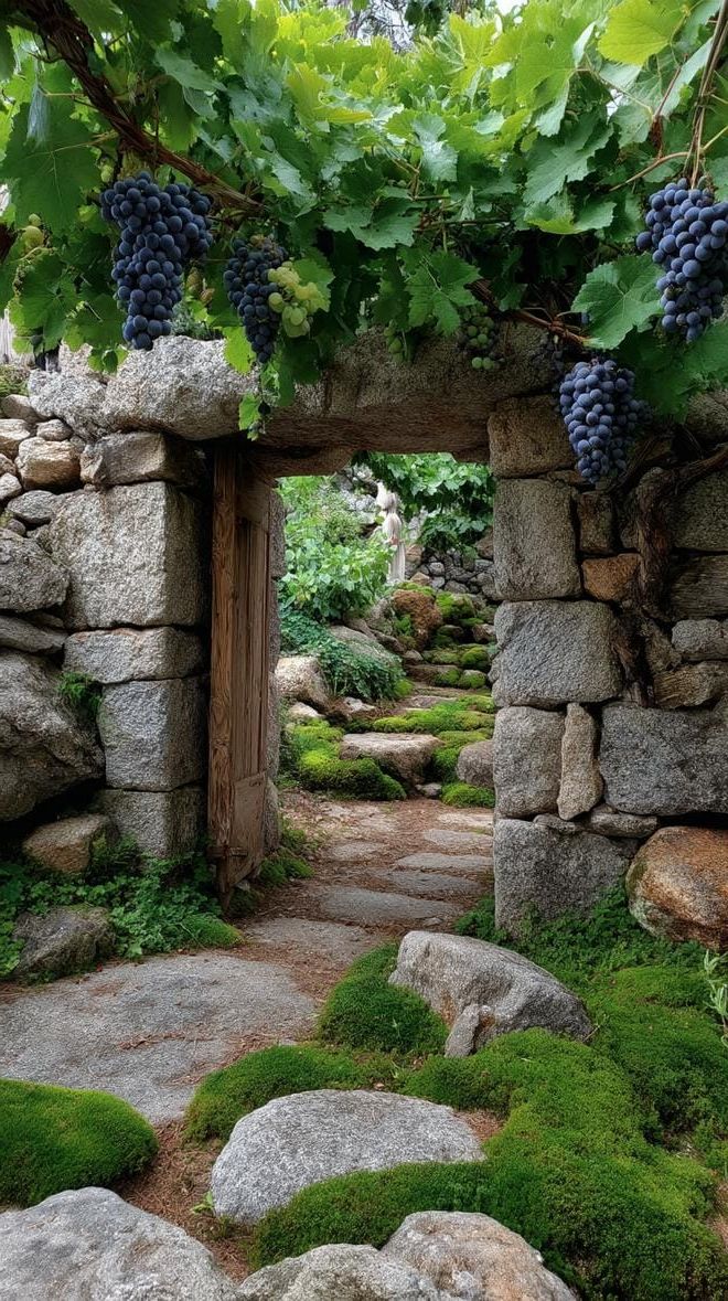 7. Grapevine canopy over a moss-covered archway - photo 2