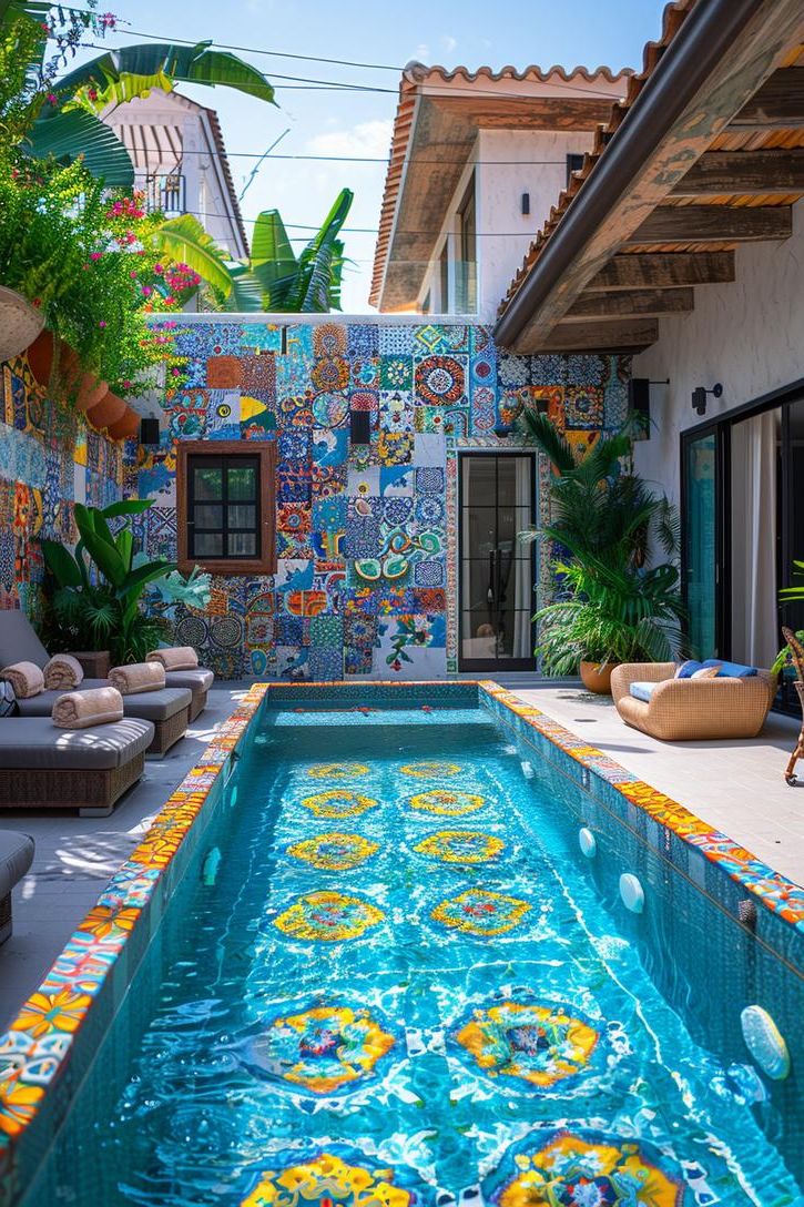 15. Creative Poolside Art Displays
