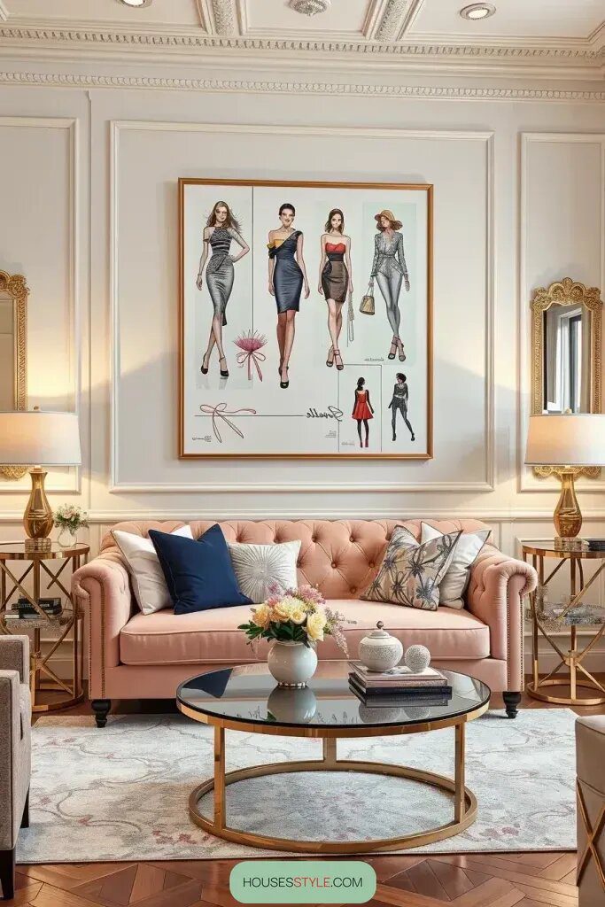 Mix Framed Fashion Sketches for a Curated Wall