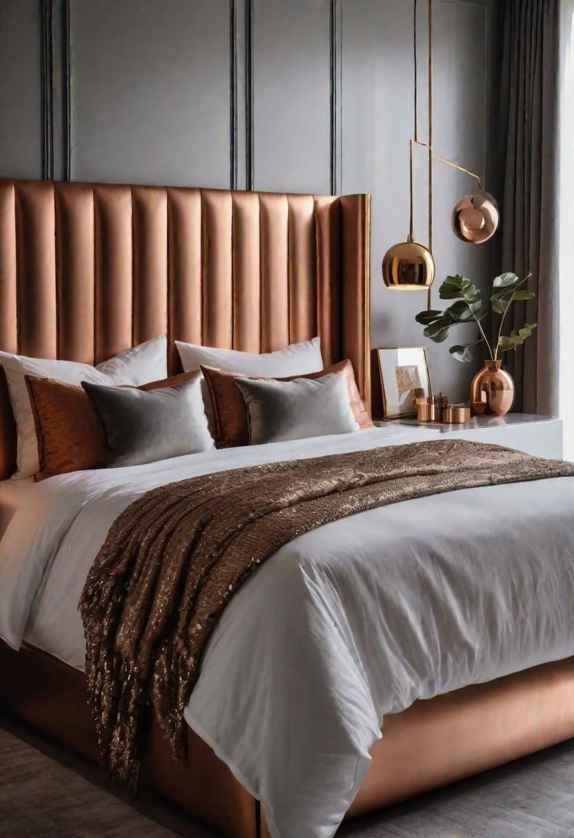 24. Copper and Brass Bedroom Accents