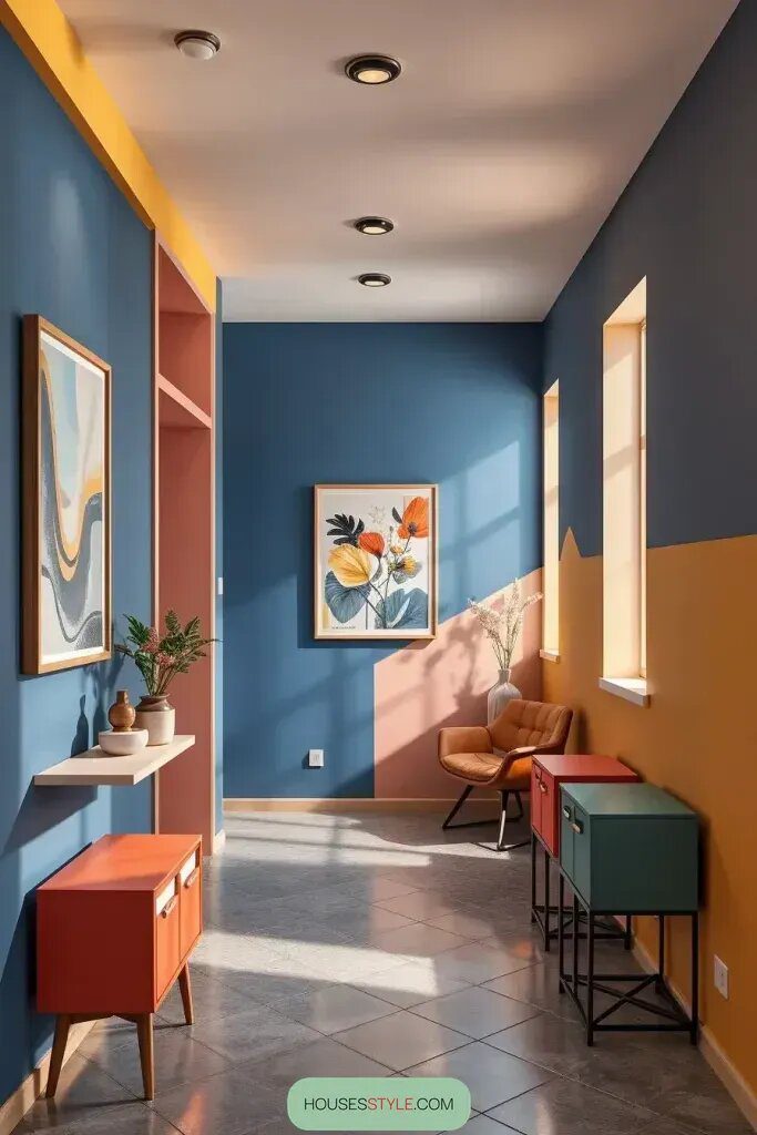 Color-Blocked Hallways Full of Bold Style