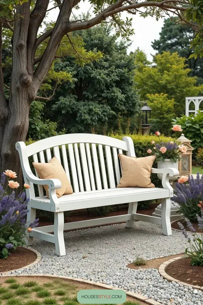 Classic White Wooden Benches for a Traditional Look