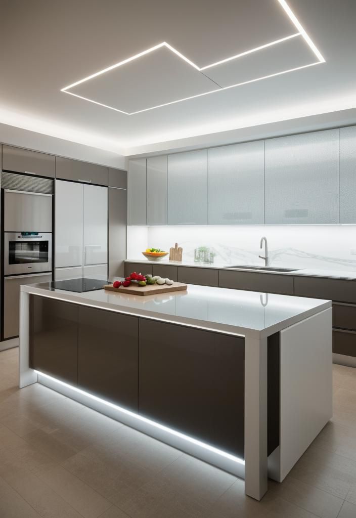 10. Modern LED Kitchen Island Features