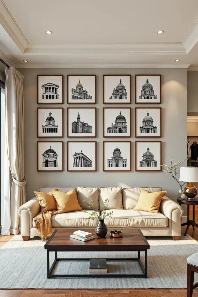 2. Build a Cozy Look With Symmetrical Framed Prints