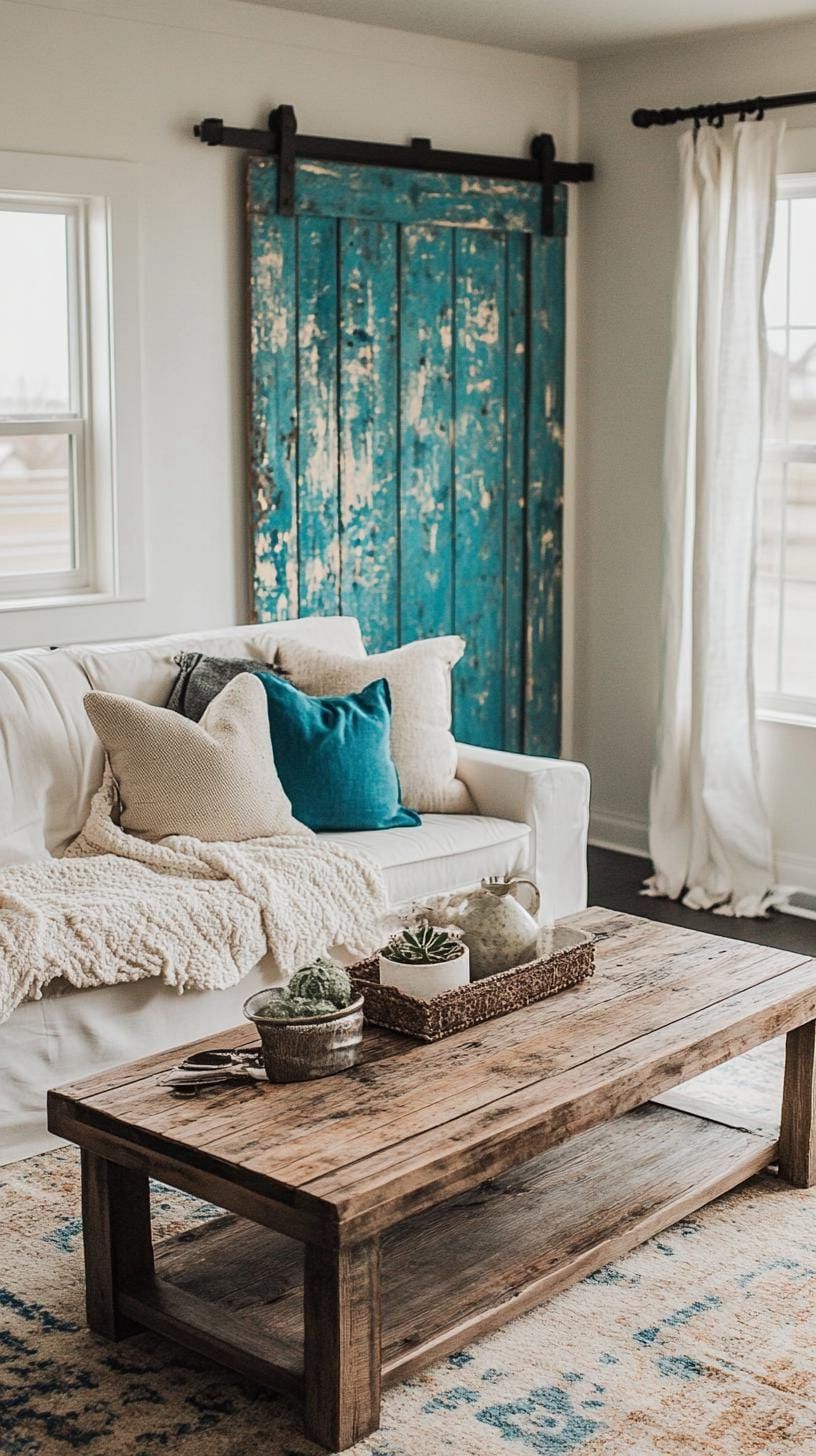 15. Distressed Wood Accents for Subtle Color - photo 2
