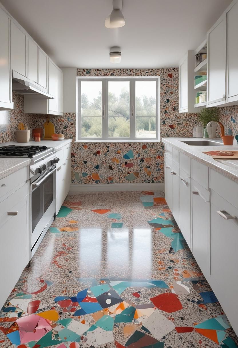 37. Trendy Colorful Terrazzo Flooring