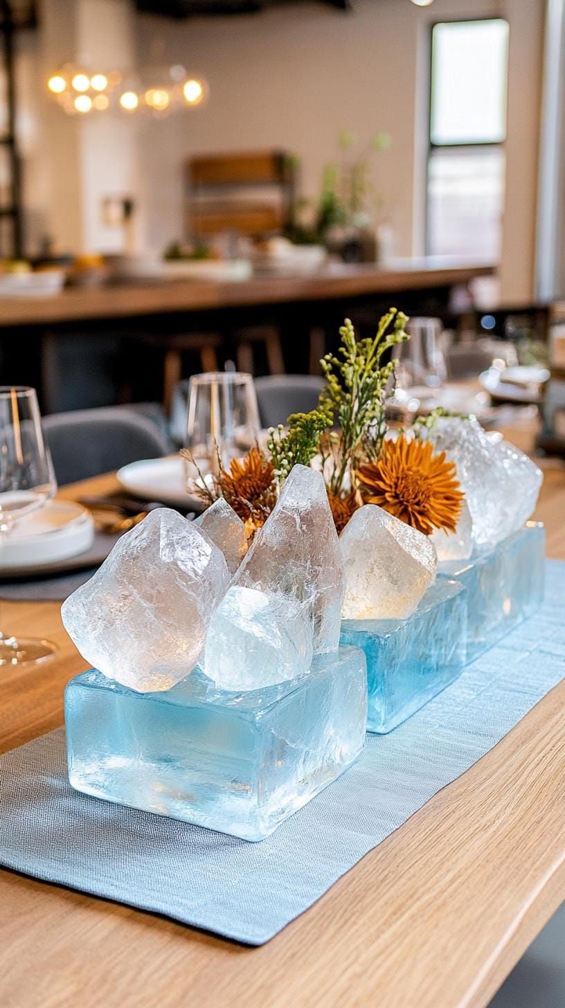 15. Geometric Ice Sculptures