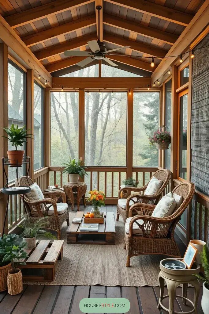 Create Your Own Cozy Screened Porch on a Budget