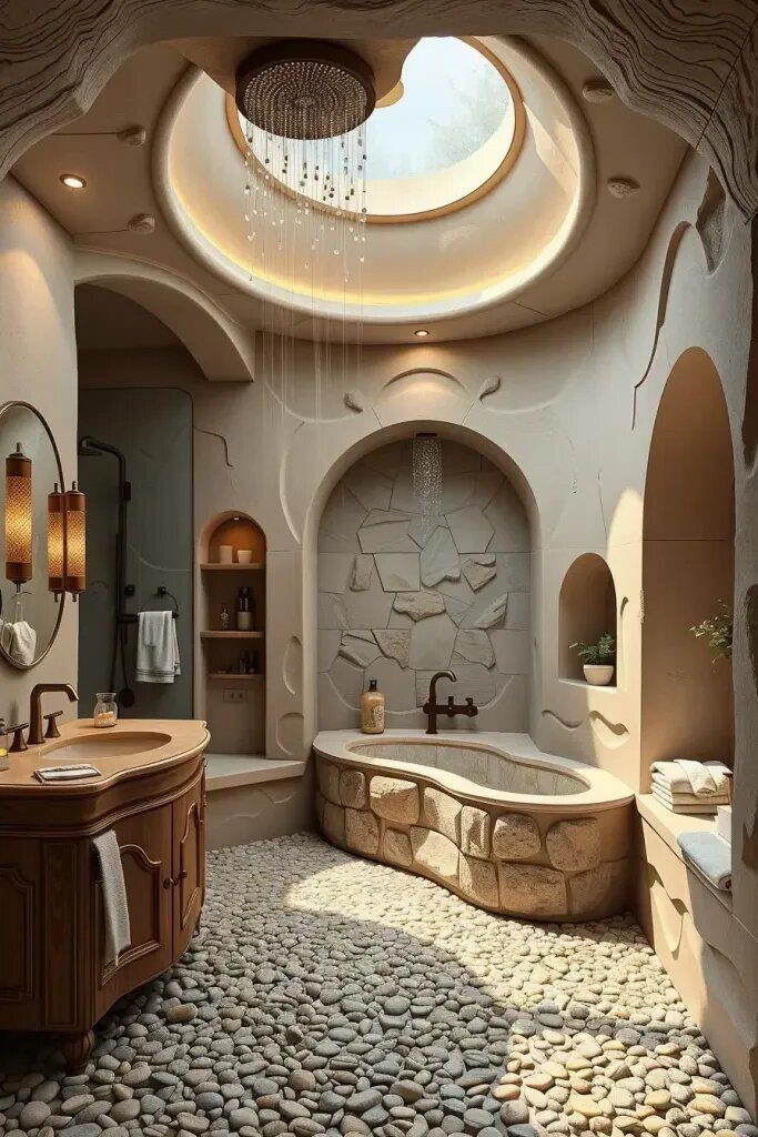 Cave-Style Bathrooms with Natural Curves - photo 2