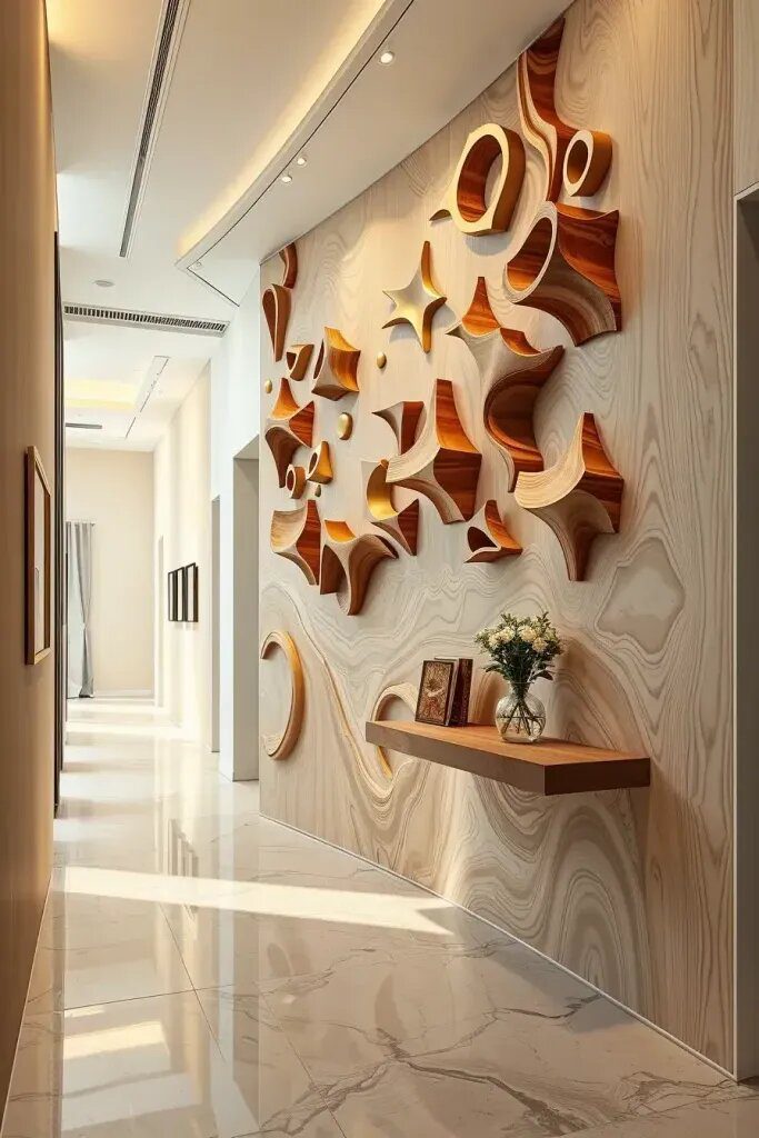 3D Wood Sculptures That Bring a Wall to Life