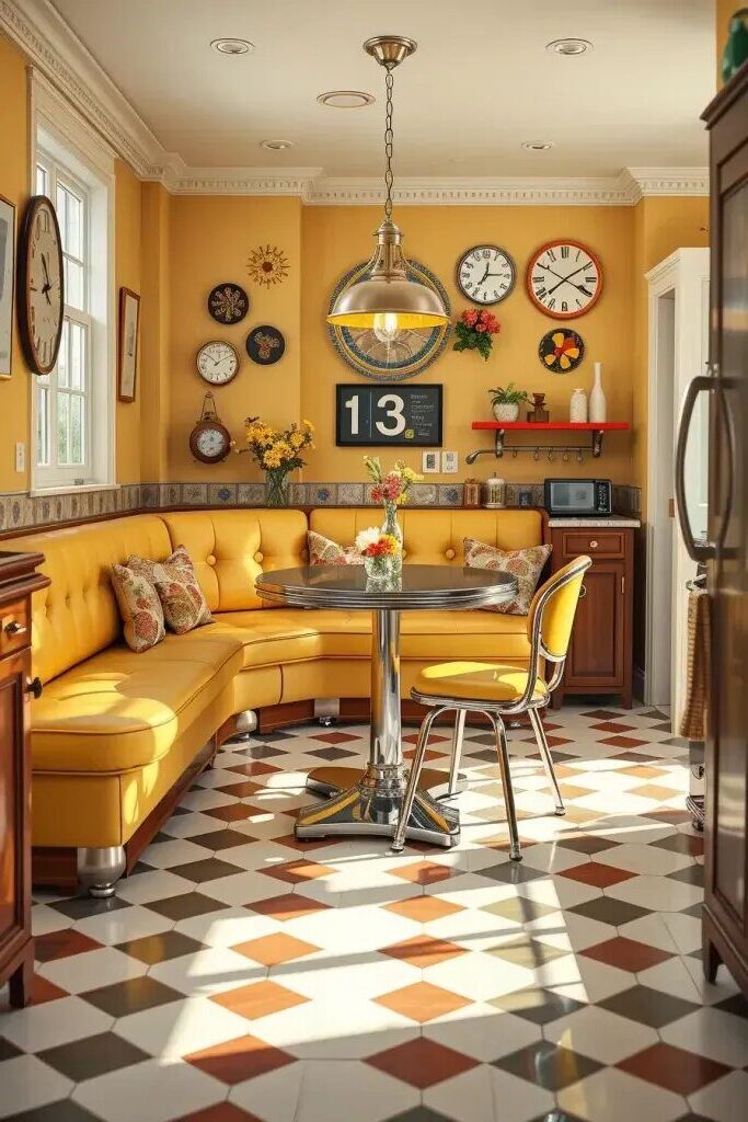 Retro Diner-Style Yellow Kitchen Nooks - photo 2