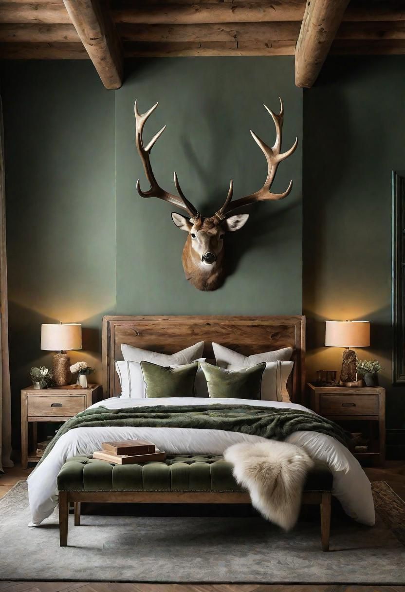 36. Rustic Elegant Sage Green Bedroom