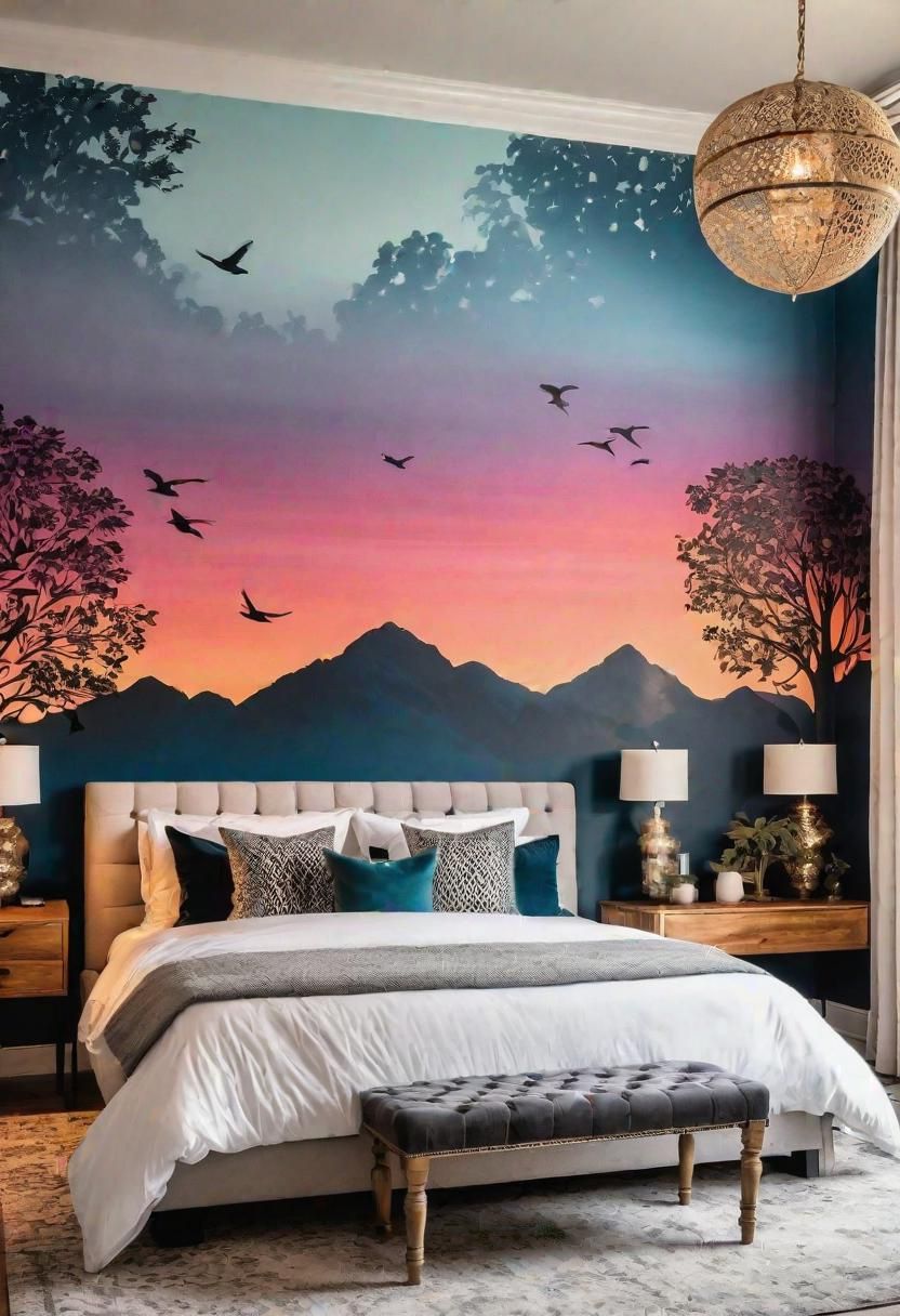 19. Easy DIY Stencil Mural