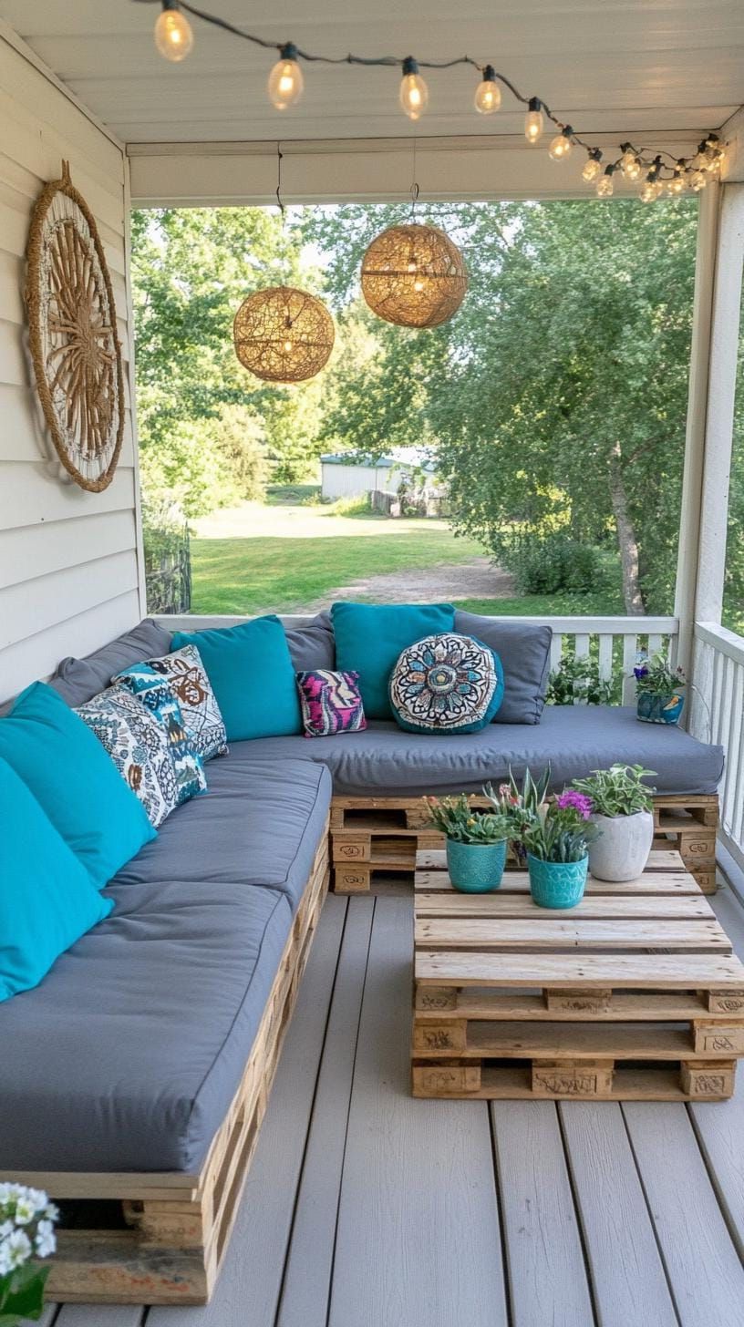 16. DIY Pallet Wood Sectional with Cushions - photo 3
