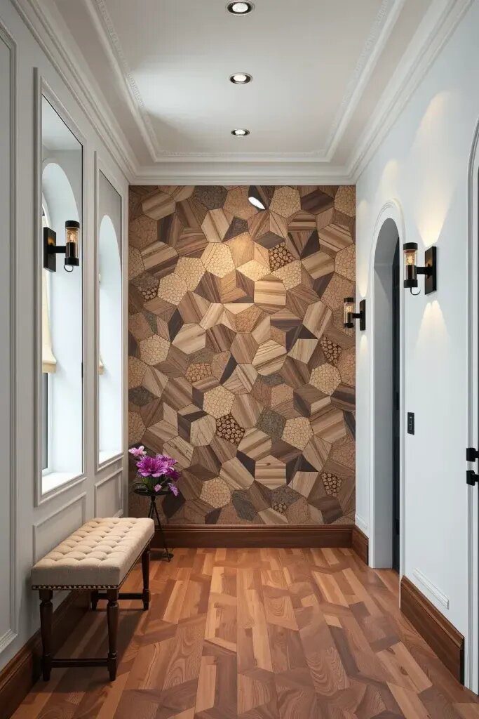 Wooden Mosaic Tiles for Striking Wall Art - photo 2