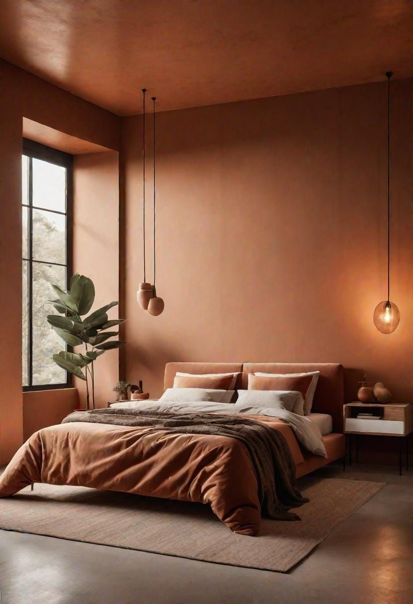 18. Earthy Bedroom in Terracotta Tones