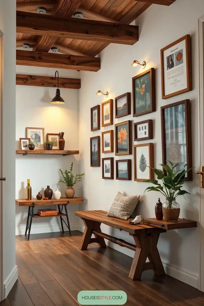 Wood-Framed Gallery Walls for Extra Warmth