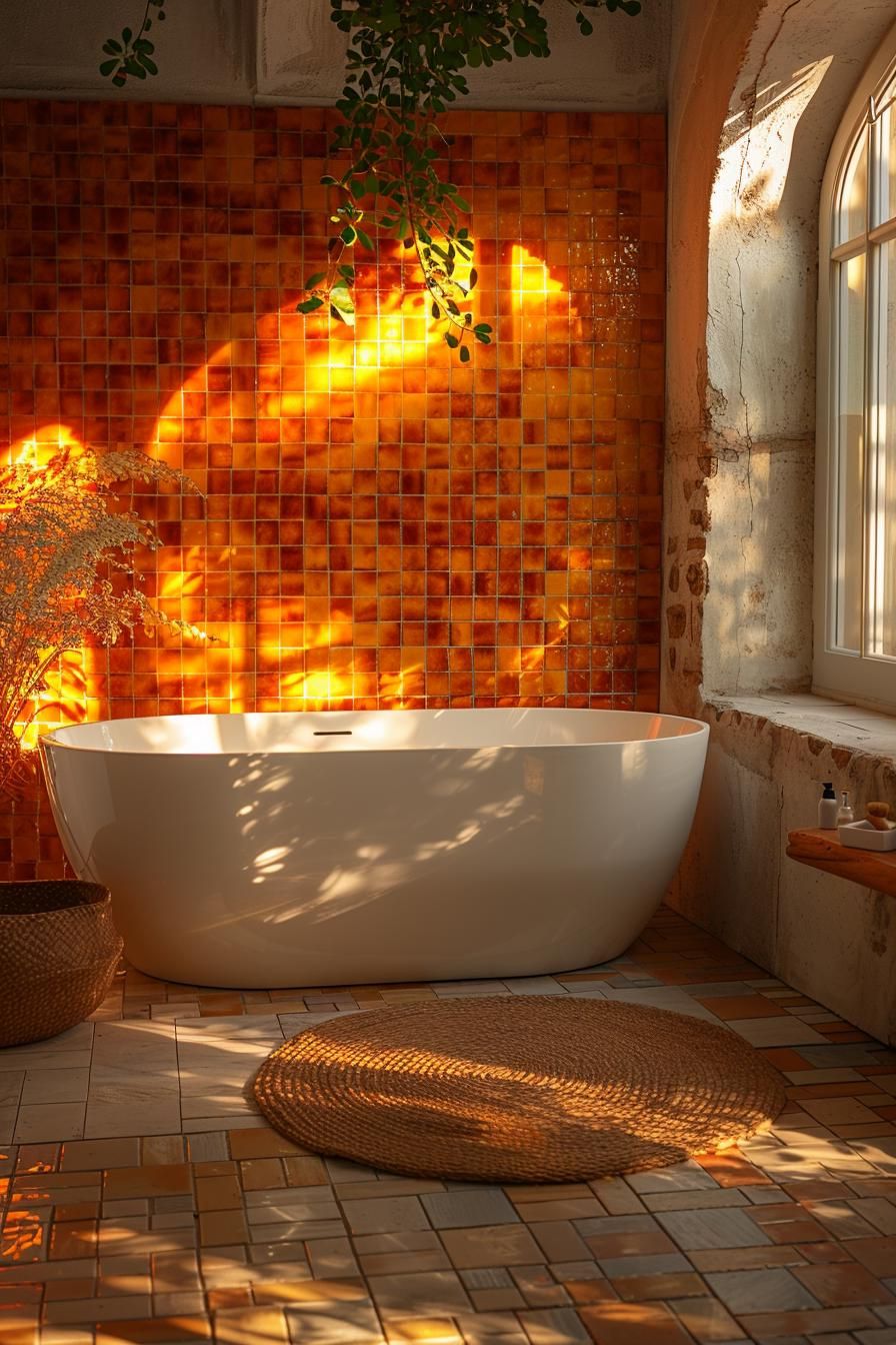 4. Sunset-Toned Mosaic Tile Ideas