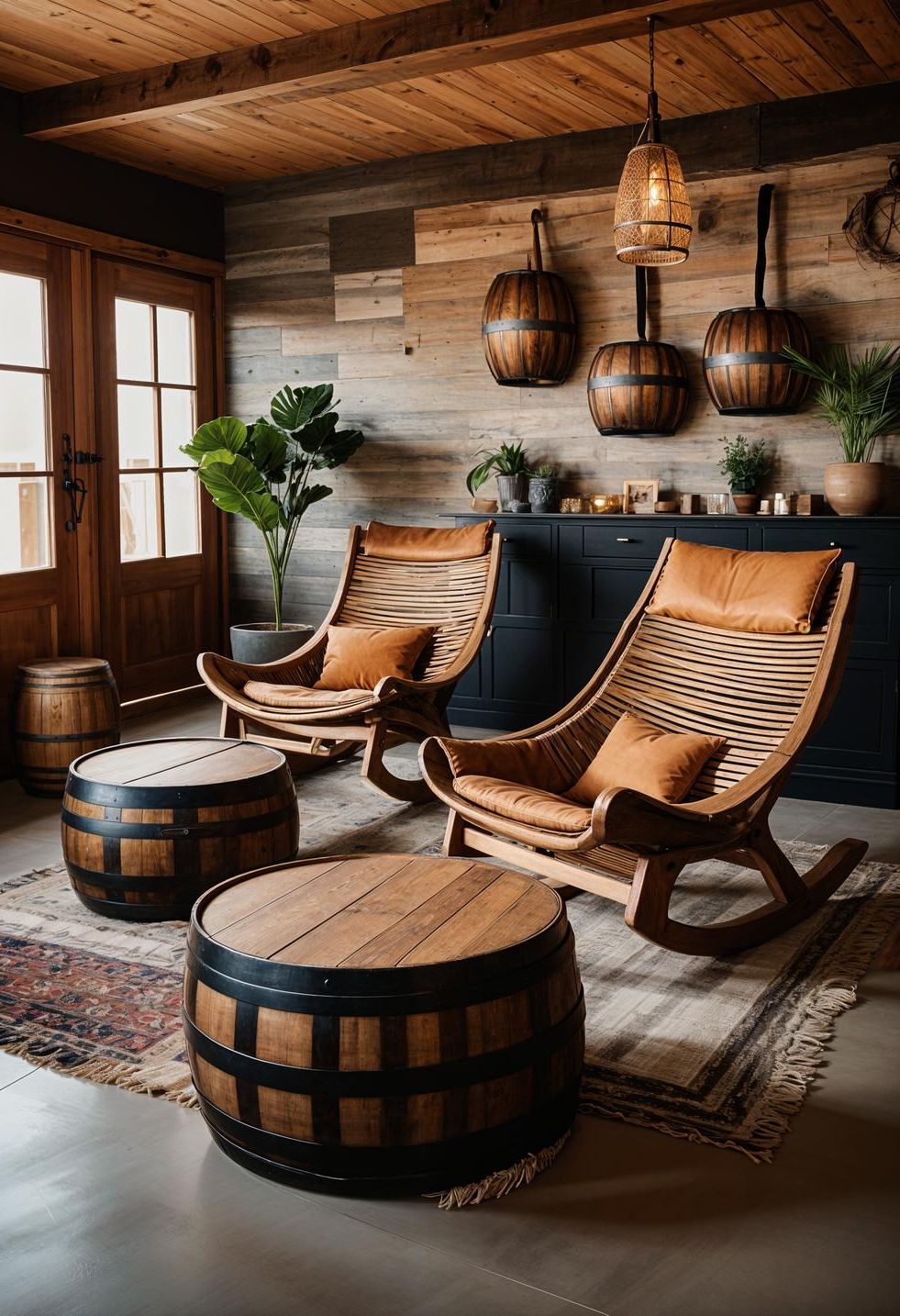 19. Rocking Chairs Made from Wine Barrels