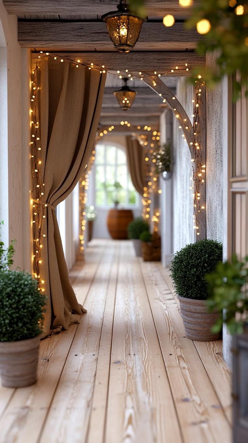 11. Golden starlight curtain for a glowing hallway passage - photo 2