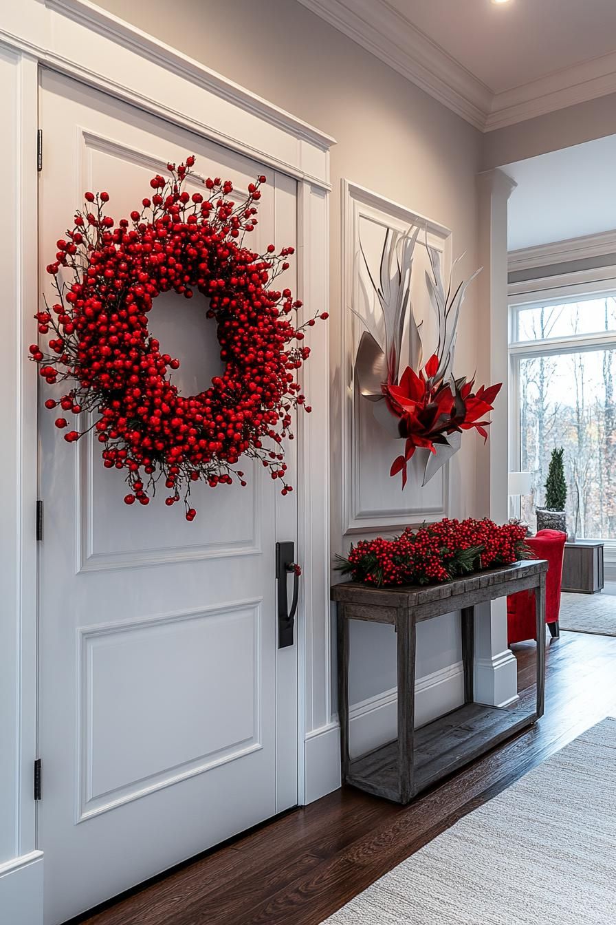 20. Berry Wreath Ideas for White Doors - photo 2