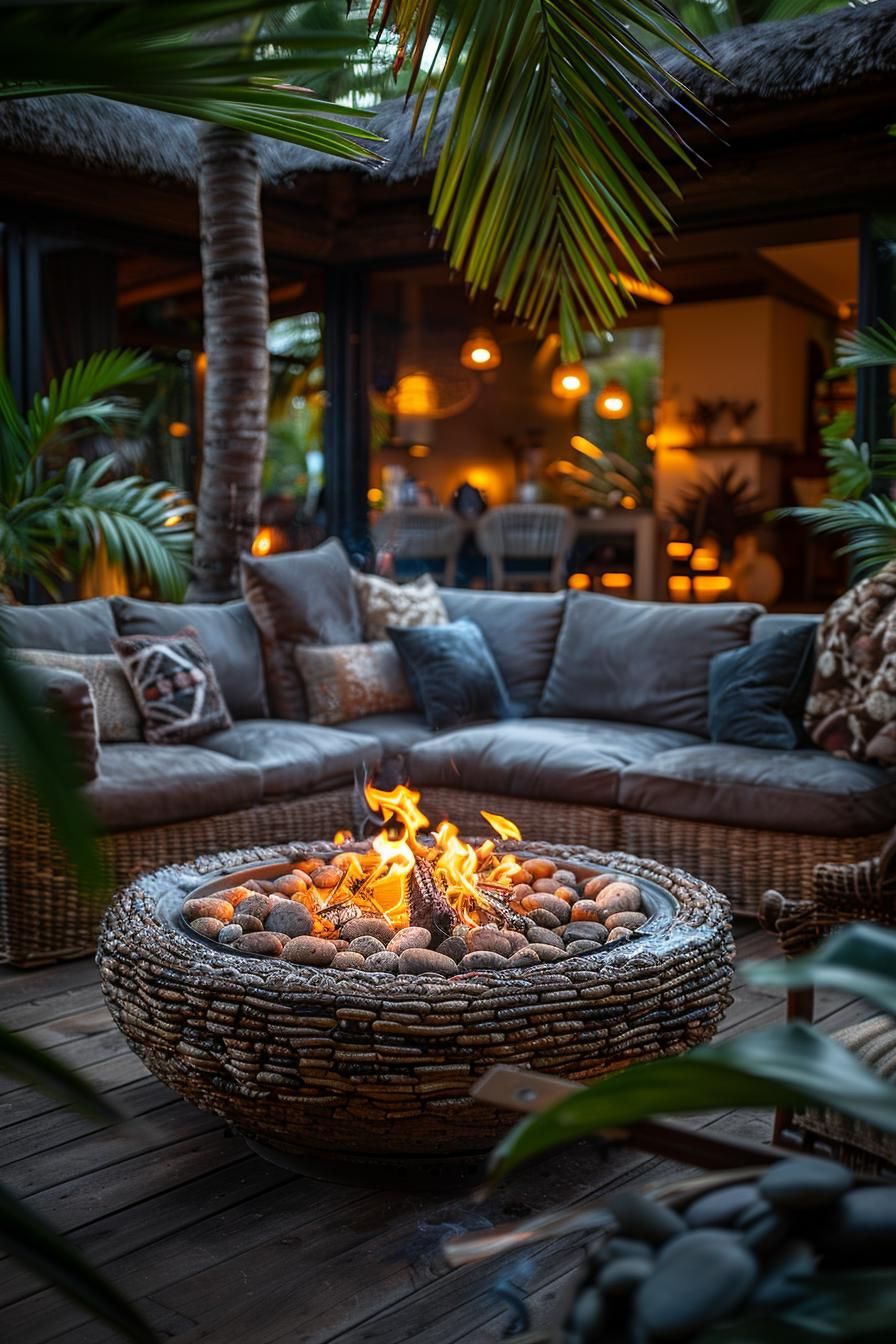 15. In-Ground Fire Pit With Pebble Mosaic - photo 3