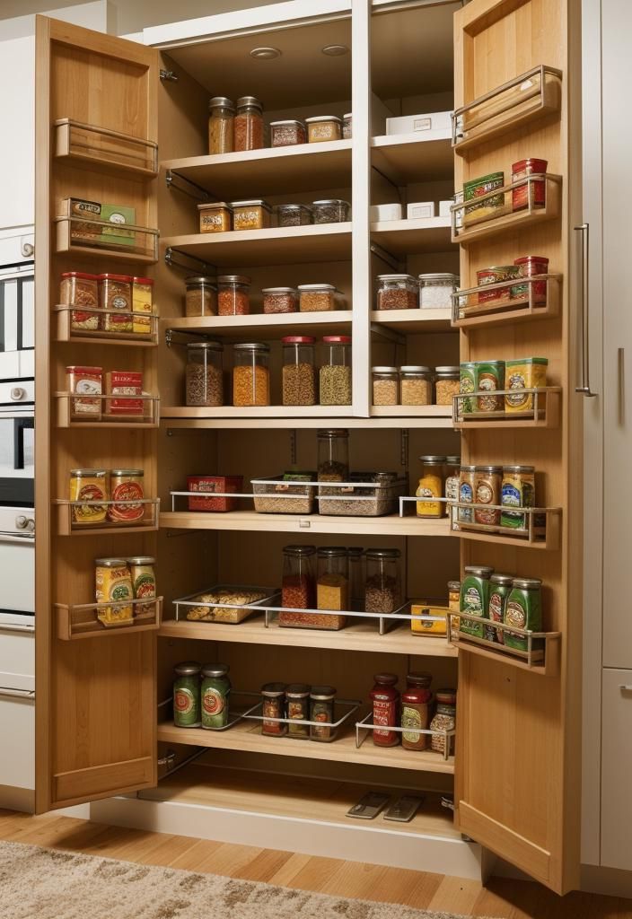 4. Pull-Out Pantry Cabinet Storage
