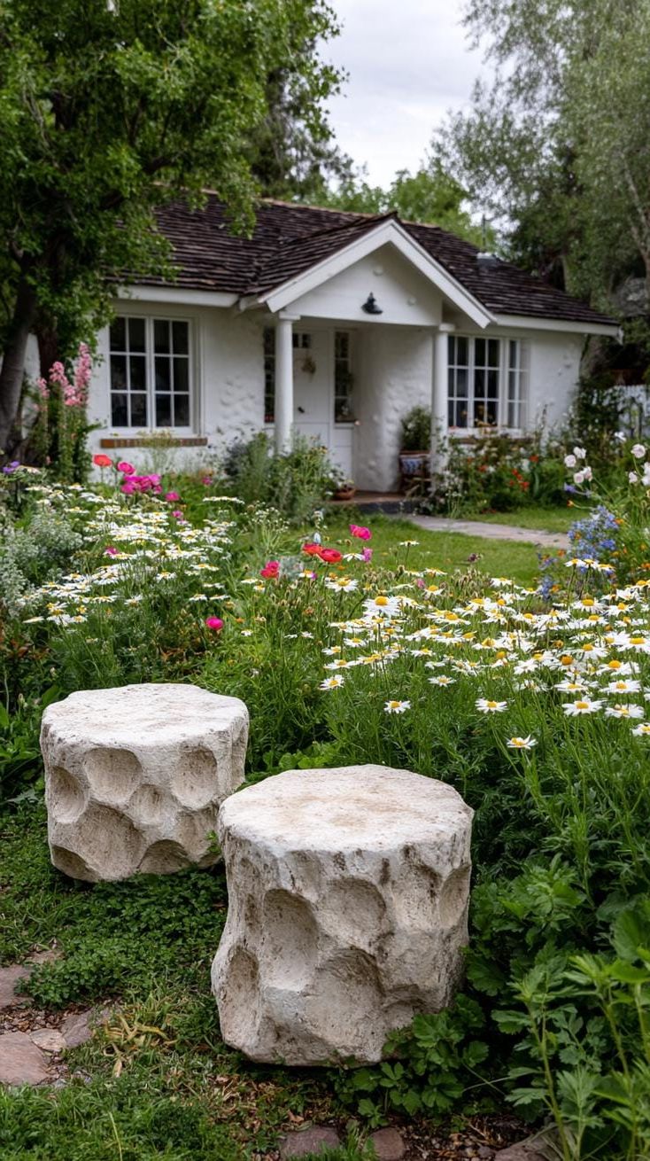 17. Stone Chairs Set in a Wildflower Maze - photo 2