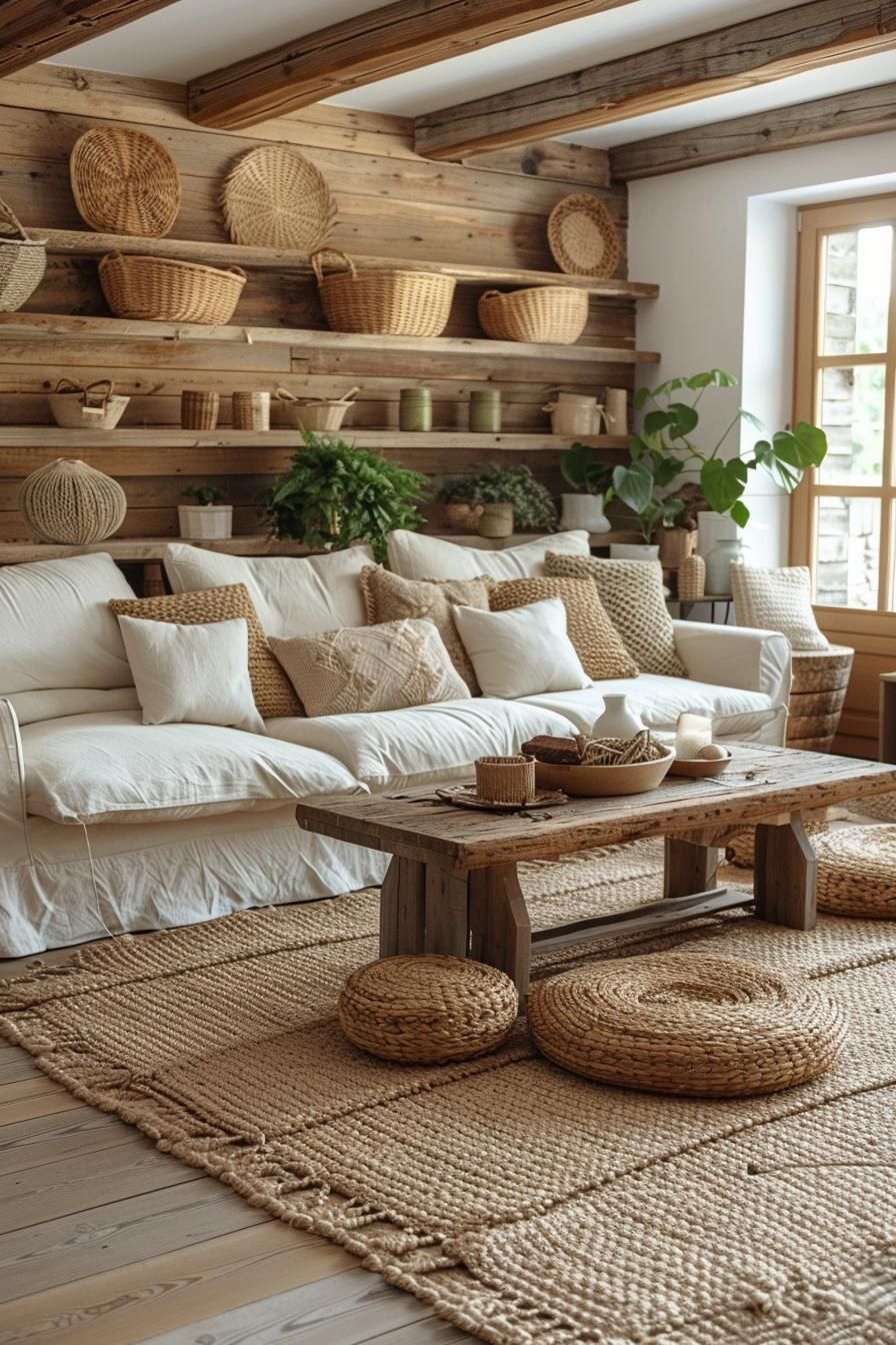 6. Earthy Farmhouse Living Room Ideas