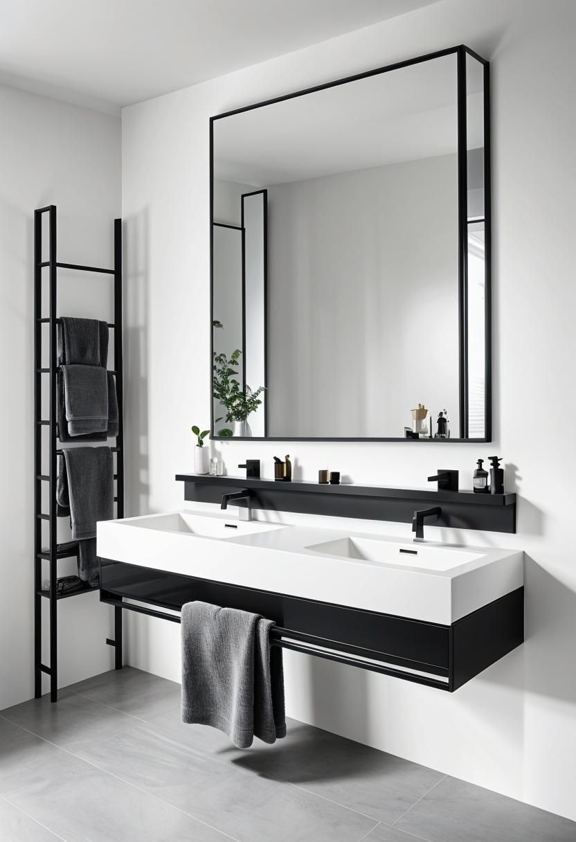3. Monochrome Bathroom Styling Ideas