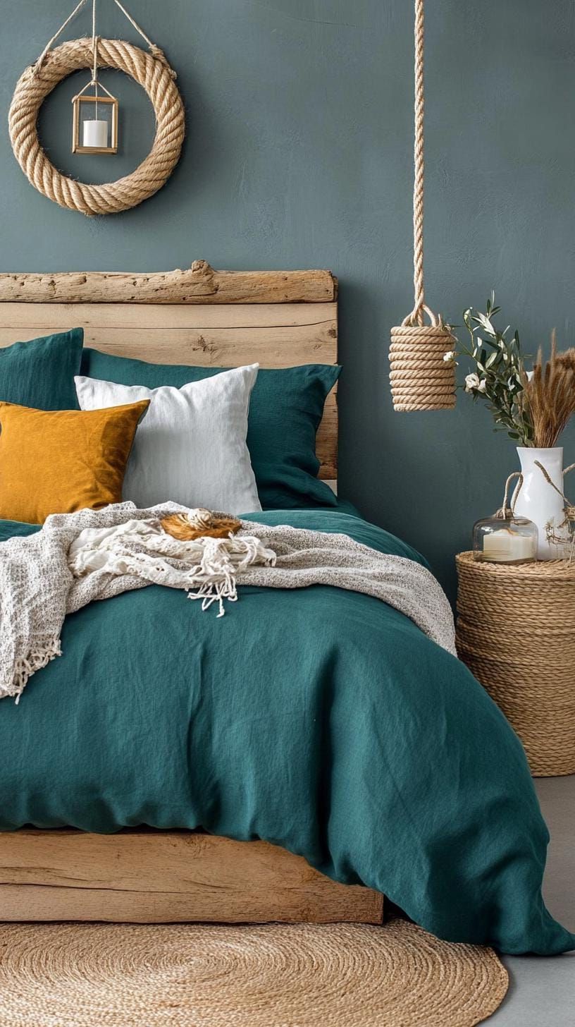 13. Ocean-Inspired Green Bedroom - photo 2