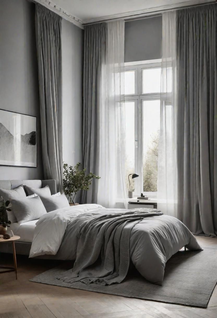 47. Bright, Light-Filled Grey Bedroom Ideas