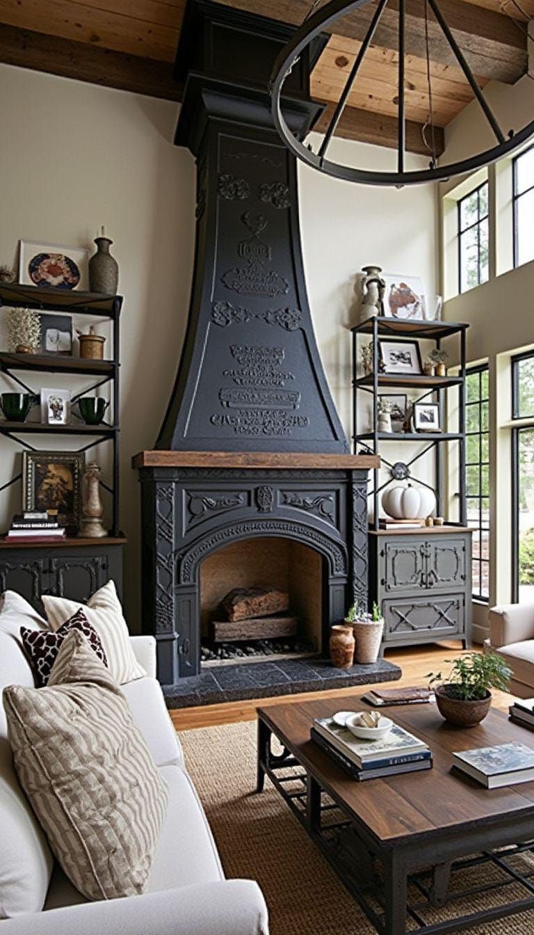 7. Statement Industrial Farmhouse Fireplace - photo 3