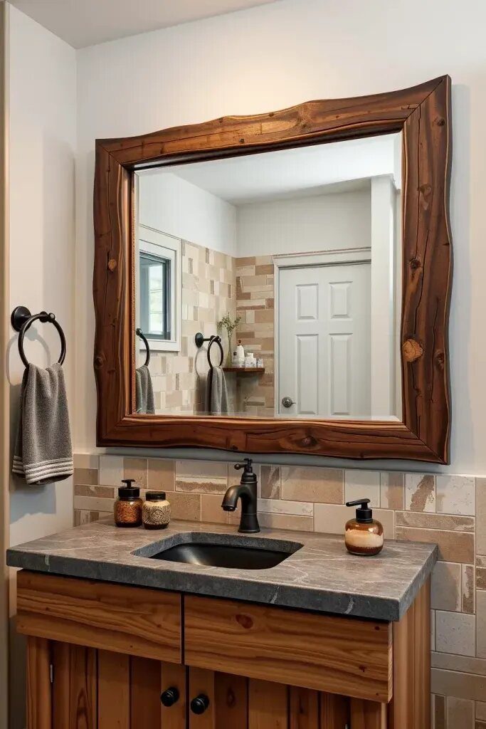 Wood and Metal Framed Rustic Mirrors