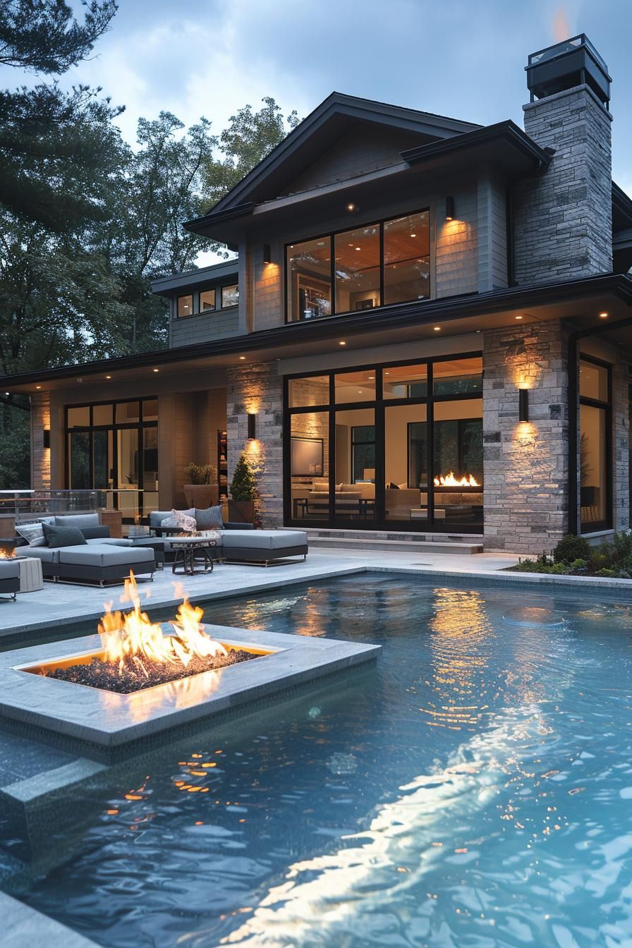 12. Fire Pit and Pool Combos
