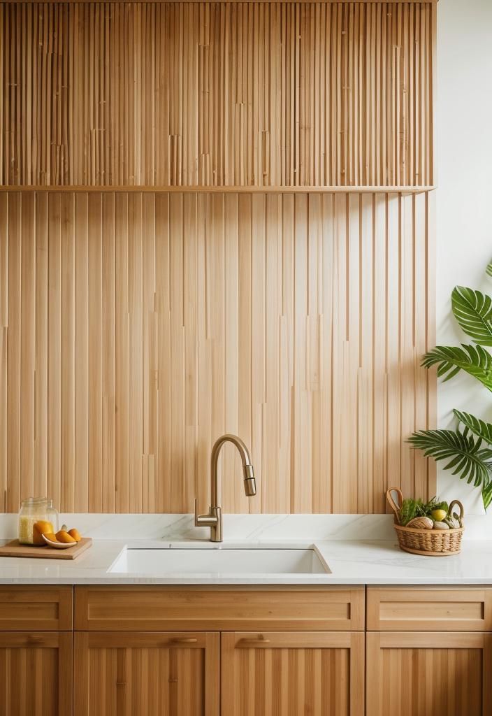 26. Natural Bamboo Backsplash Ideas