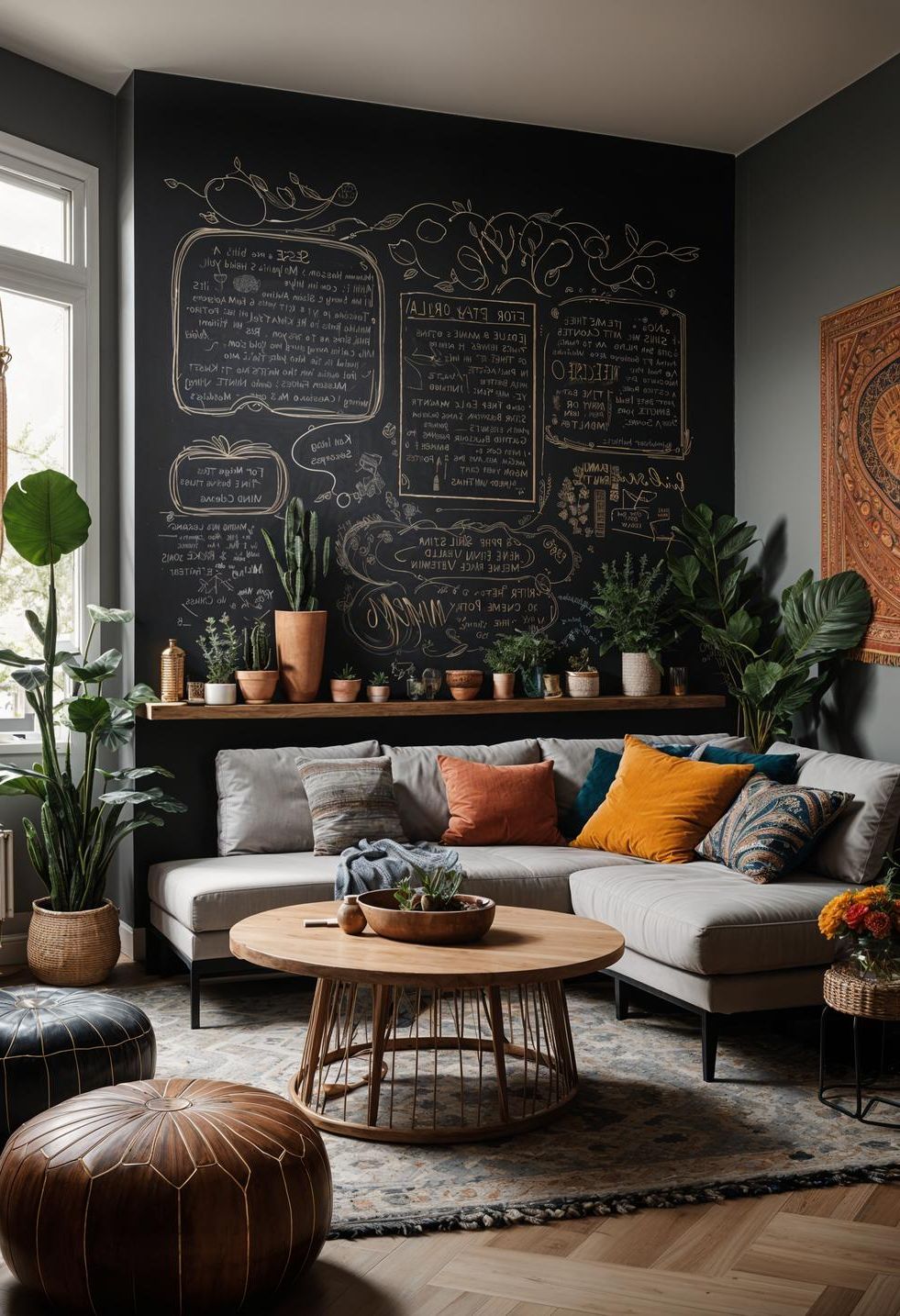 33. Interactive Chalkboard Wall for Boho Rooms - photo 2